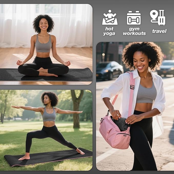 Hot Yoga Mat Towel,Microfiber Yoga Mat Towels Non Slip for Hot Yoga Absorbent Microfiber Sweat Anti-Slip Grip Injury Free,26.5" X 72" -Pilates Gear,Exercise,Fitness Black