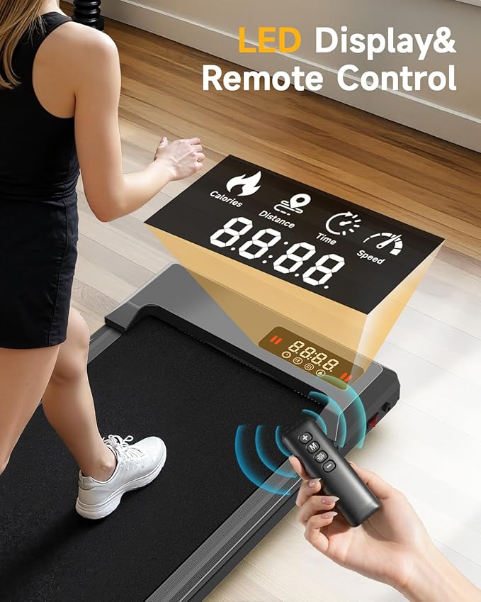 Walking Pad Treadmill with Handle Bar,Walking Pad with Incline 8%,2.5HP Quiet Under Desk 320 lbs 2 in 1Treadmills for Home Office,Compact Foldable Walking Pad,Remote Control&LED Display