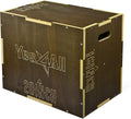 Yes4All Plyo Box, 3-in-1 Wooden Box Jumps for Home Gym, 450 lbs Boxes Step Up with Smooth Edges & Wide Built-in Handles for Jumping, Strength Training, Lunges, Squats, Dips