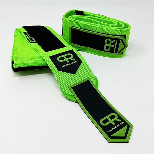 Elbow Wraps for Weightlifting - Heavy Duty Construction, 25% More Elasticity, Reinforced Stitching, Extra Wide Fastener, Easy to Adjust, (Neon)