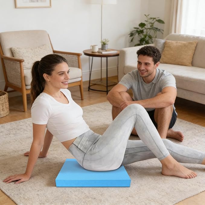 Stability Pad,20x16 Inch Non Slip Soft Thick - Balance Foam Pad Exercise Equipment - for Women Men Home Gym Floor Yoga Workout Physical Training Stretching