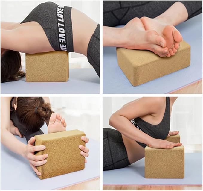 Cork Yoga Blocks, Natural Cork, High Density with Non Slip Surface, Eco-Friendly Accessories for Women, Ideal for Yoga, Pilates, Stretching…