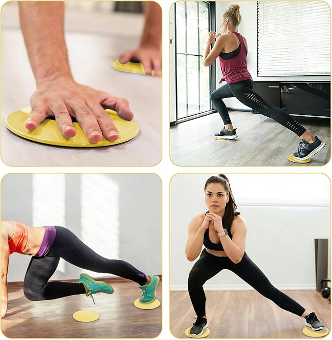 17.5cm/6.89In Round Core Sliders for Working Out,Set of 4 Exercise Core Pilates Sliders,Floor Foot Slider for Exercise 2 Color