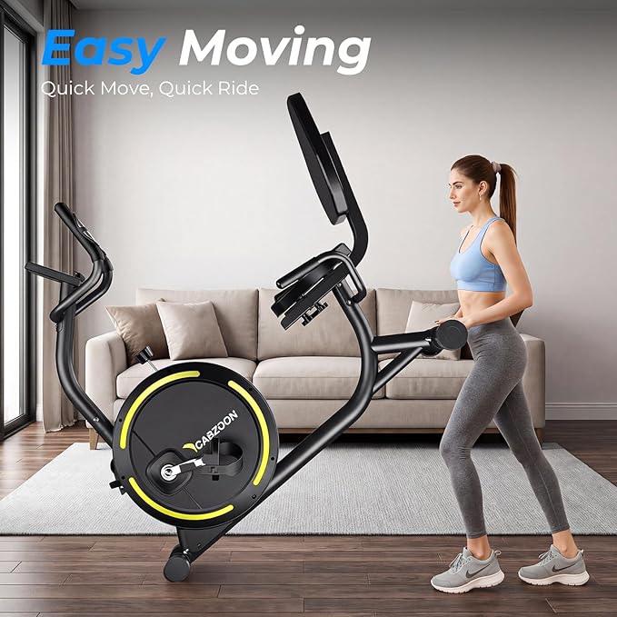 Recumbent Exercise Bike for Home Heavy-Duty Stationary Bike For Seniors Bicycle Exercise Machine Bicycle LCD Monitor,265LBS,8 Level Resistance Black