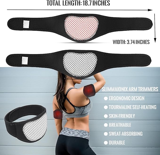 Magnetic Neck Brace, Soft Neck Brace with 5 Magnets Adjustable Self Heating Neck Support for Neck Pain Relief, 2 Pcs