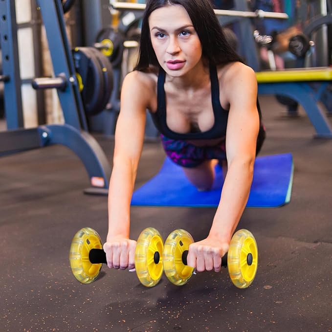 Exercise Ab Roller Wheel Tummy Weight Equipment Abdominal Roller Hand Weights Dumbbell for Yellow Fitness Device