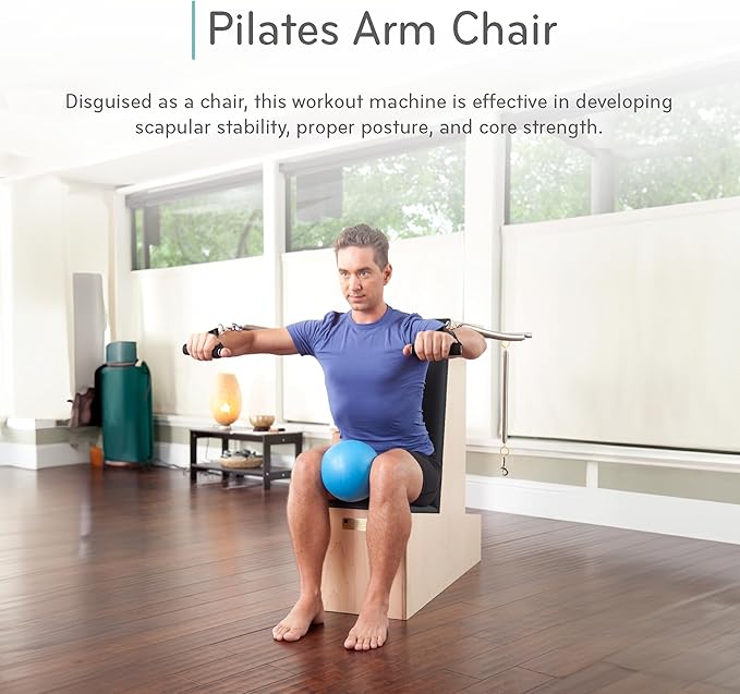 Balanced Body Pilates Arm Chair, Pilates Exercise Equipment, Lower and Upper Body Workout Equipment, Pilates Posture Chair, Exercise Chair for Home Gym or Pilates Studio Use