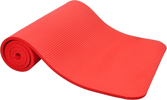Fitvids All Purpose 1/2-Inch Extra Thick High Density Anti-Tear Exercise Yoga Mat and Knee Pad with Carrying Strap, Multiple Colors