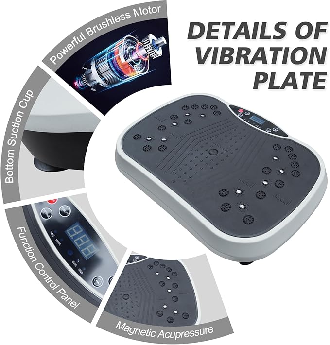 Vibration Plate Exercise Machine Whole Body Vibration Plate Platform for Lymphatic Drainage, Full Body Shaking Workout Vibrating Plate for Weight Loss, 300 Lbs Capacity