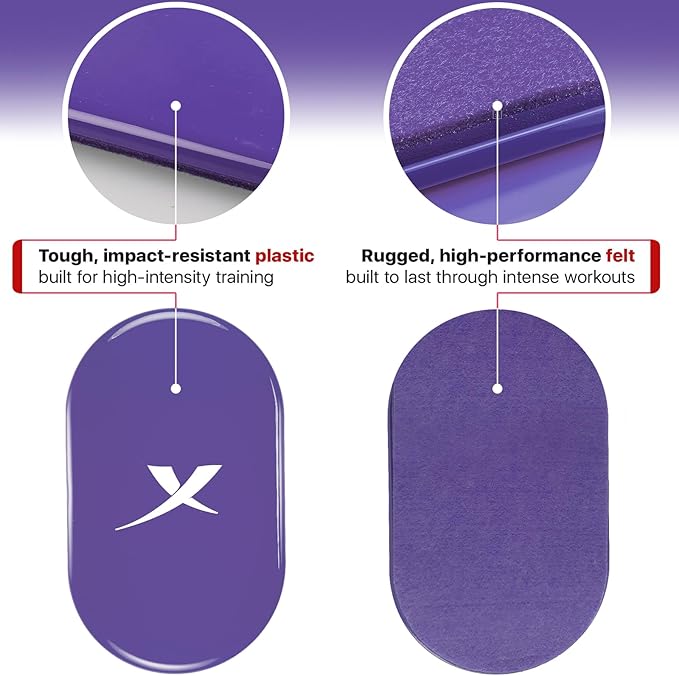 X-Protector Sliders for Working Out - 2 PCS - Double-Sided Exercise Sliders for Hard & Carpeted Floors - Gliders for Exercising!