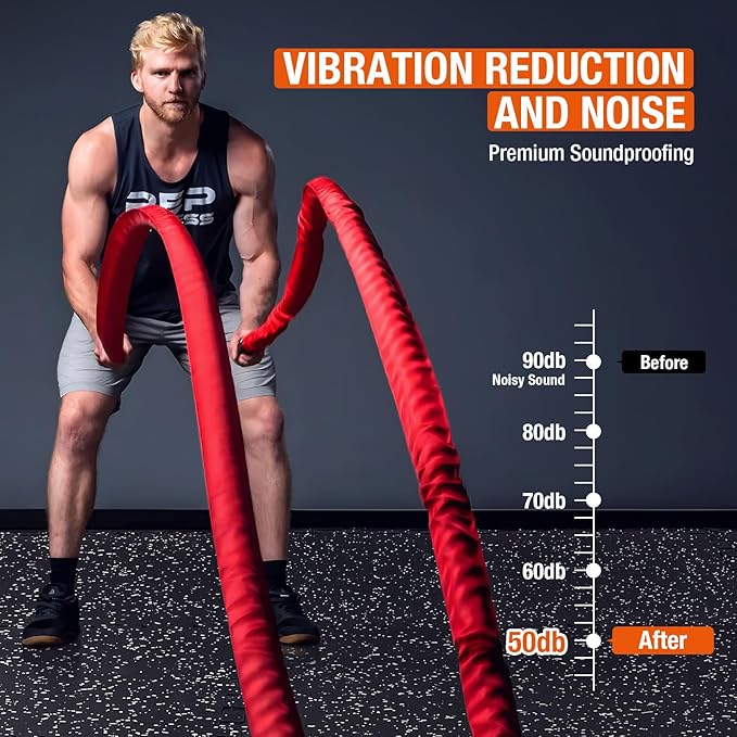 FAHKNS Gym Mat, 0.56'' Thick Exercise Equipment Mats, 24 Pcs 96 Sq Ft Rubber Top Floor Tiles, EVA Foam Exercise Mat Tiles - Durable, Non-Slip, Interlocking Mat (25Pcs, 24 Get 1 Free)