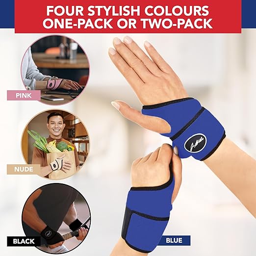 Doctor Developed Wrist Brace - Wrist wrap for Carpal Tunnel Arthritis,Tendonitis, Hand Support - Ideal for Fitness, Weightlifting - Handbook included (Blue, 1 Pack)