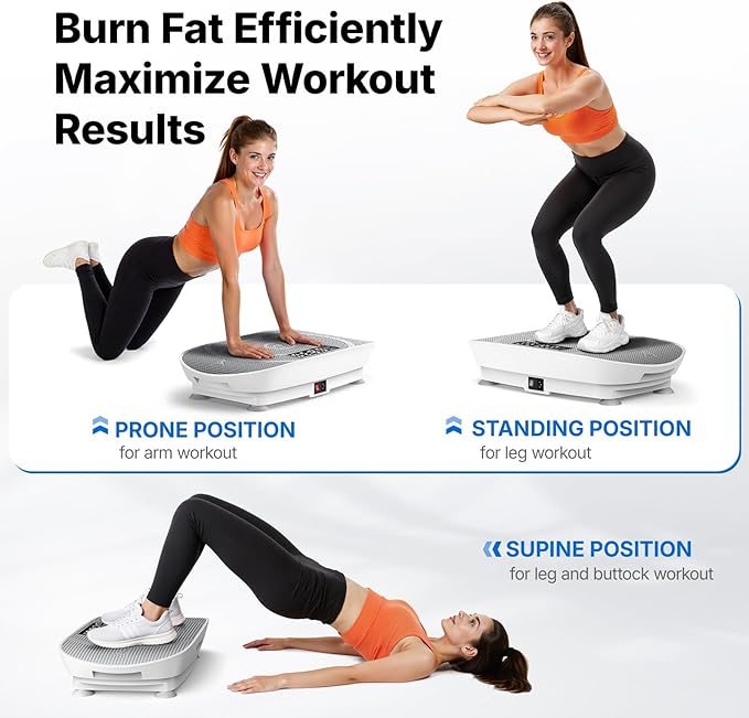 MERACH Vibration Plate Exercise Machine, Curved Vibration Plate for Lymphatic Drainage Weight Loss, Vibrating Plate with Real-Time Calorie Tracking on LED Display, Workout Equipment for Home Women Men