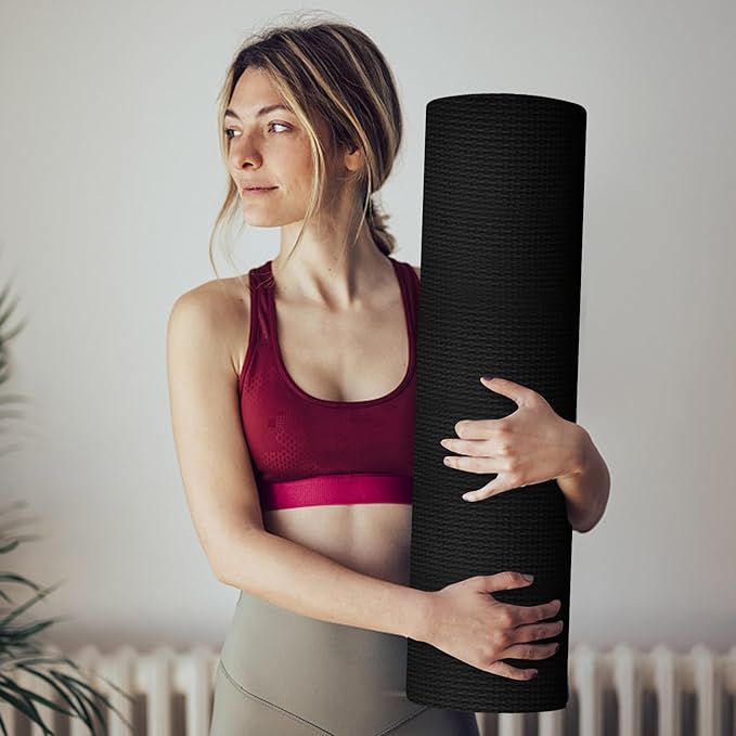 Yoga Mat Pink, 70x23 Inches Anti-Tear Extra Thick High Density Non-Slip Fitness Mat with Carrying Strap,Soft Large Exercise Mat for Stretching,Home Workout,Gym,Fitness,Exercise,Pilates