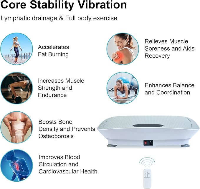 Silent Vibration Platform for Fitness & Weight Loss - 10 Frequency Full Body Shaking Machine, Bluetooth Enabled, Auto Start Stop, Noise Reduction Motor, Grey