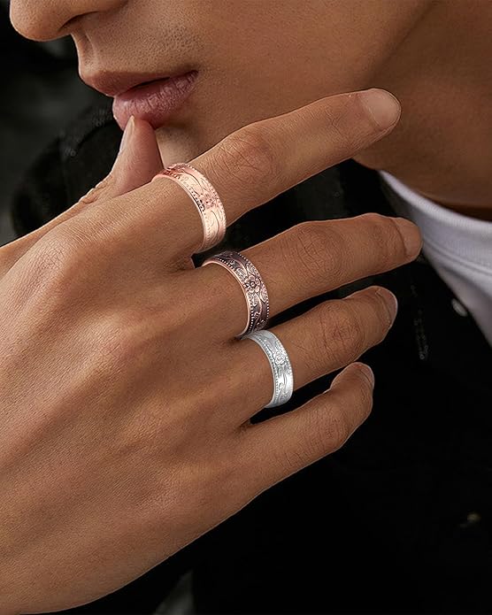 BioMag Copper Rings for Women, 99.99% Pure Copper Magnetic Rings Thumb Rings for Lymphatic Drainage, Adjustable Jewelry Gifts for Women