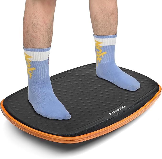 Office Standing Desk Anti Fatigue Mat Wooden Wobble Balance Board Stability Rocker Ergonomically Engineered for Stand Up Desks Desk Riser Workstation
