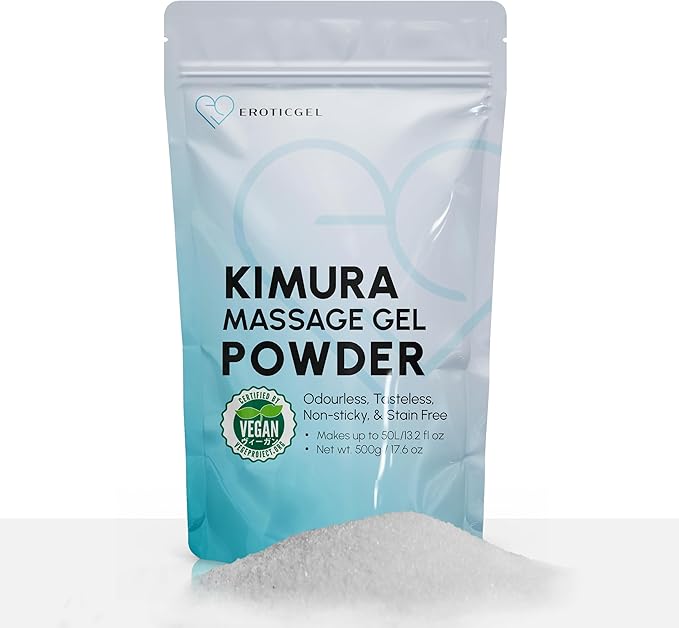 Japanese Nuru Massage Gel Powder 500g | Slippery, Odorless, Tasteless, and Stain-Free | Made in Japan | Paraben, & Glycerine Free | Fragrance-Free | Makes 13.2 gal/ 50L | Vegan