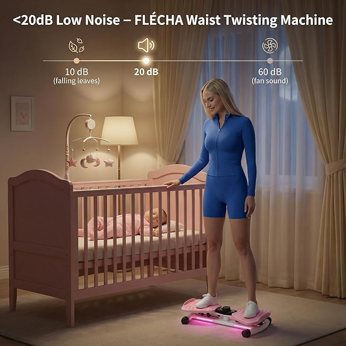 FLÉCHA Waist Twister Machine Exercise, Ab Workout Equipment, Waist Twisting Exercise Board with Digital Counter, Tracks Time Twists Calories, Non-Slip Core Trainer, 300 lb Capacity, Twist Board with Sweat Belt & Virtual Workout Plan, Resistance Bands, ...