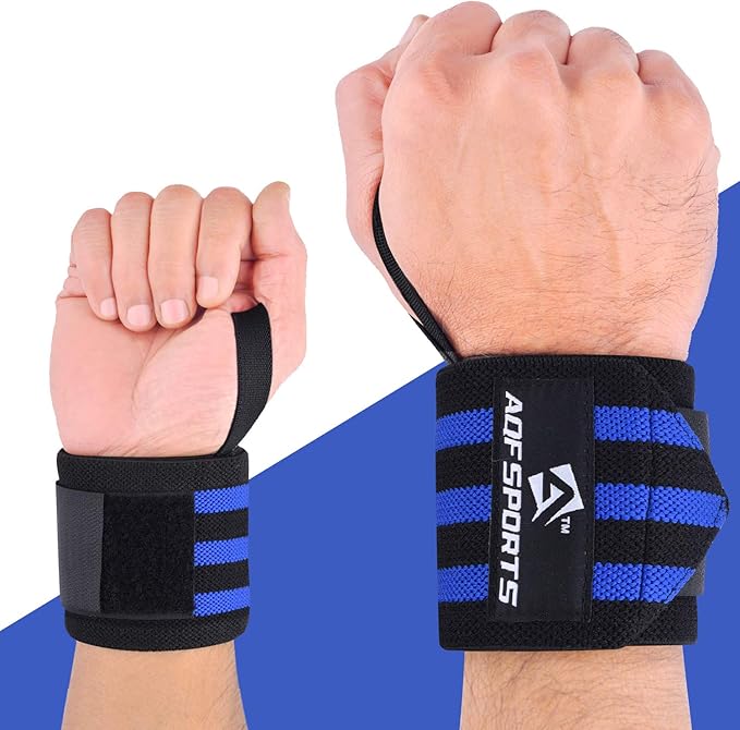 AQF Wrist Wraps for Weightlifting - USPA & IPL Approved 18" Gym Wrist Support with Thumb Loop - Heavy Duty Lifting Wrist Straps for Fitness, Workout, Powerlifting, & Bodybuilding (Pair)