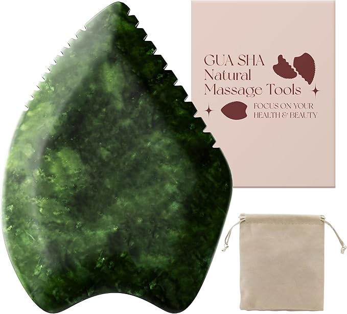 Gua Sha Facial Tool: Jade Stone Face Gua-Sha Tools, Natural Xiuyu Stones Full Body Massage Tool for Neck/Shoulder/Back/Leg