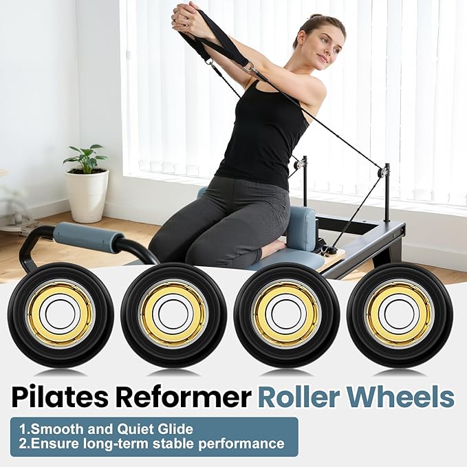 Replacement Roller Wheels for Aero Pilates Reformer - 32mm POM Wheels, Smooth Quiet Glide, Aero Pilates Machine Replacement Parts (4-Pack)
