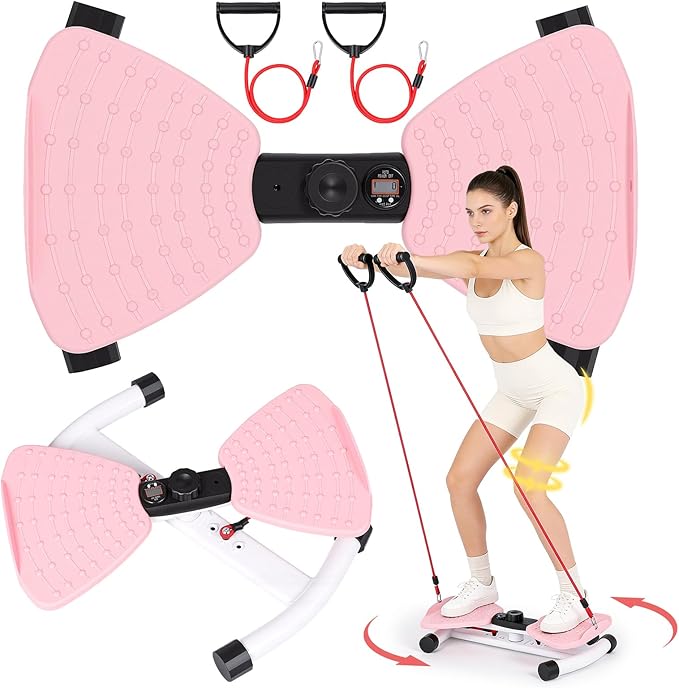 Waist Twister Machine Exercise, Ab Twister Board with the Smart LCD Digital Monitor, 300lbS Capacity & 20dB Ultra-Quiet, Anti-Slip Home Gym Workout Equipment for Women Belly Fat