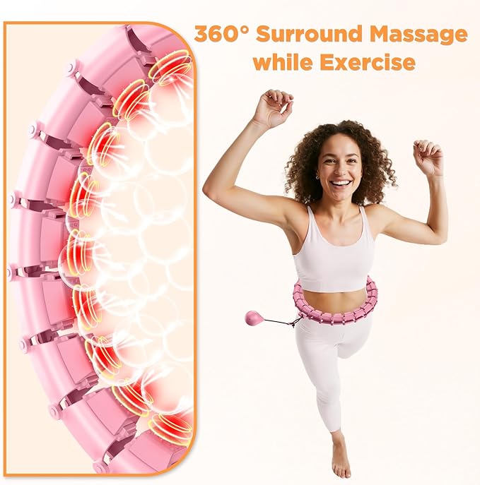 Weighted Hoop Fitness Circle – 32 Detachable Segments, 65-Inch Plus Size, Efficient Home Fitness and Weight Loss for Adults & Women