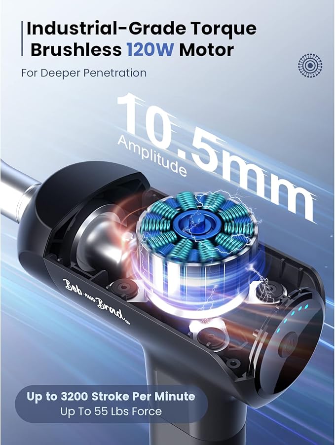 BOB AND BRAD X6 Pro Massage Gun Deep Tissue Percussion with Metal Head Therapy, Professional Muscle Massage Gun for Athletes, Electric Massager Gun for Pain Relief,Christmas Gift for Men Women Dad Mom