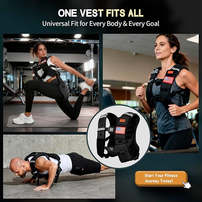 Weighted Vest Woman & Men,8lb/12lb/16lb/20lb/30lb/40lb Plus Size Weighted Vest With Phone Pockets & Reflective Strips for Walking, Running, Hiking,Rucking, Workout, Strength Training