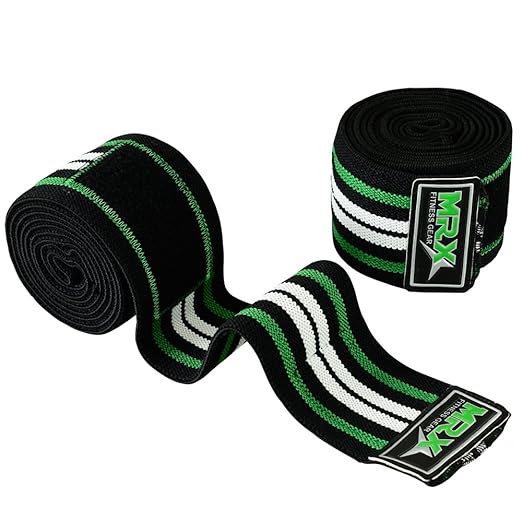 New Weightlifting Knee Wraps for Gym Fitness Training Support Bandages Knee Straps for Squats (Black/Green/White)