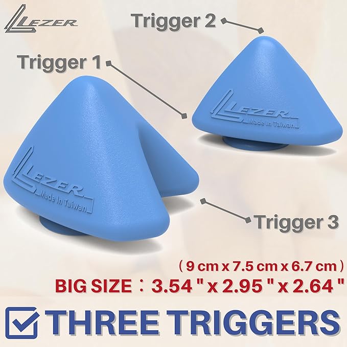 LEZER Large Trigger Massage Point, Manual Massage Ball, Hip Hook, Muscle Knot Release Tool, Deep Tissue Relief, Hip Flexor Iliacus Back Psoas Hand Foot Myofascial Physical Therapy, 3.5 inｘ3 in, Blue