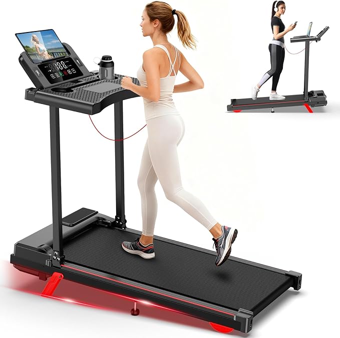 Incline Walking Pad Treadmill for Home Smal,2.5 HP Under Desk Treadmill with 300lbs Capacity