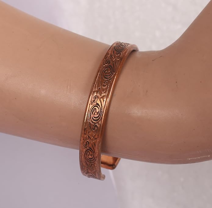 Touchstone copper bracelets | gift for men women |adjustable 100% pure solid real magnetic jewelry | handmade bracelet set combo | rope braided tibetan bangles.
