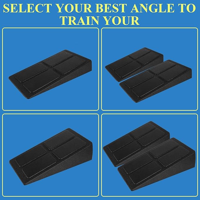 2 Set Squat Wedge Block 6 Pcs Slant Board for Calf Stretching with 5 Adjustable Angles, Heel Elevated Squat Wedge, Squat Wedges Weightlifting, Foam Squat Wedges for Workout, Calf Stretcher