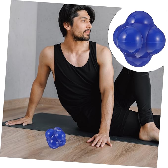 Healifty Large Hexagonal Reaction Ball for Agile Fitness Training Exercise Ball for Baseball and Multi Sport Reflex Speed Blue Agile Trainer for Home Workouts and Coordination Improvement