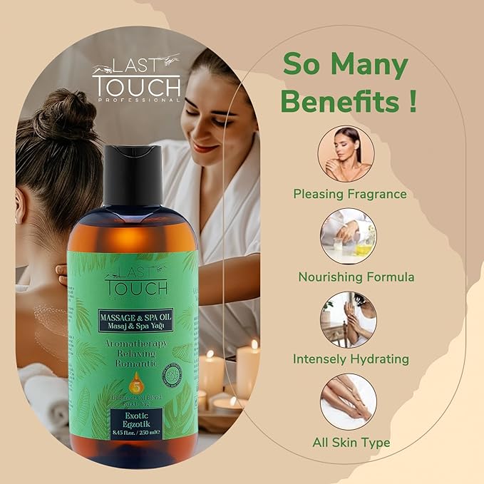 Exotic Sensual Massage Oil for Couples Sexual - Massage Oils for Date Night - Massage Oil for Massage Therapy - Aromatherapy Oil for Intimate Moments - Aphrodisiac Oil - 8.45 Fl Oz