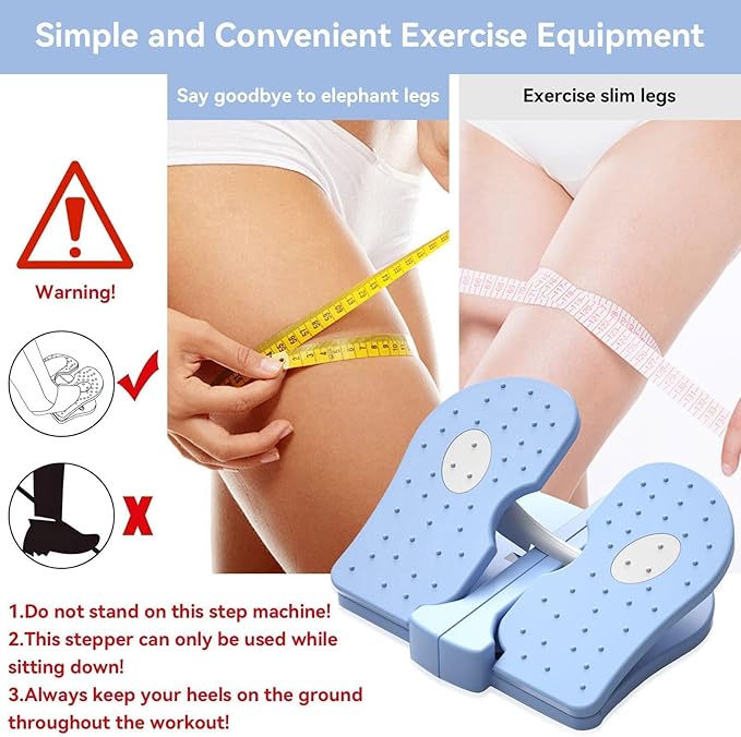 Mini Stepper Trainer, Reinforced Nylon Foot Stepper Exercise Machine Quiet Stair Stepper Foldable Leg Exerciser Peddle for Home Office
