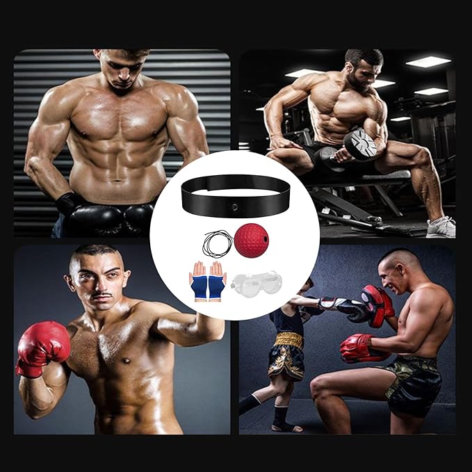 PUCHEN Box Bollen, Box Ball Game, Boxing Reflex Ball, Boxing Ball with Headband Punching Balls Equipment for, Reaction Speed,Agility, Punching Speed, Fight Skilland Hand Eye Coordination Training