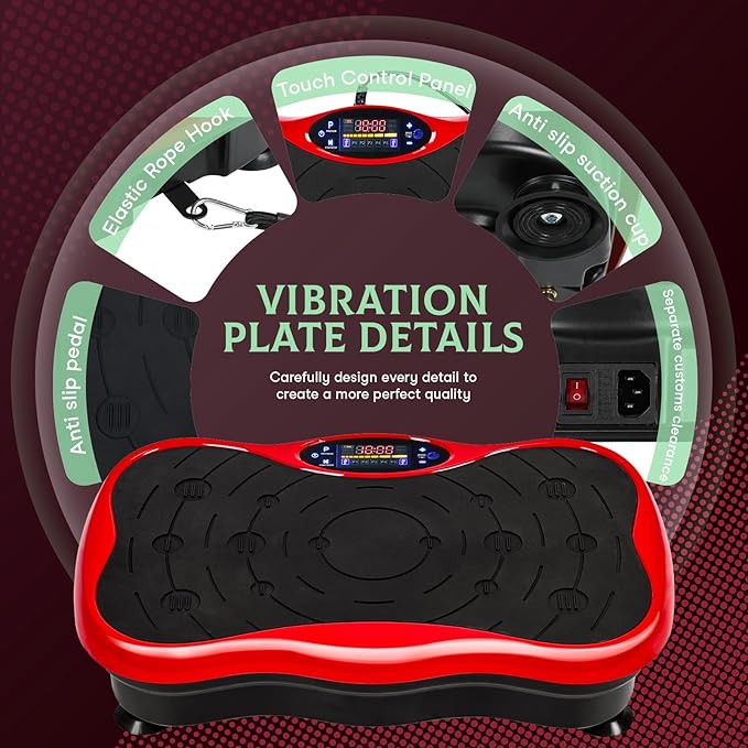 Vibration Plate Exercise Machine, Power Waver Vibration Plate Platform ,Whole Body Vibration Plate Machine Helps Weight Loss Shaping Toning Home Gyms Workout