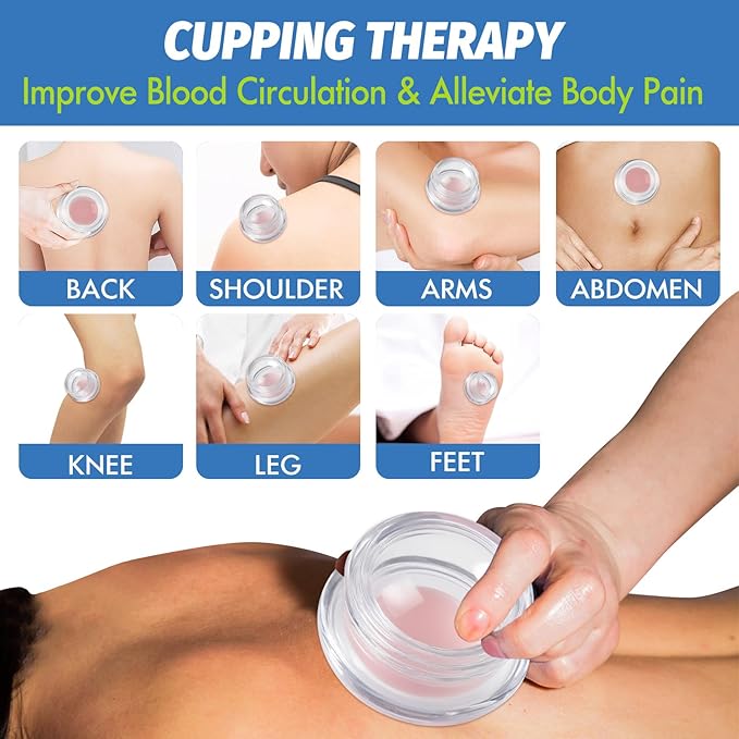 ELERA Silicone Cupping Therapy Set, Professionally Chinese Massage Cups for Cupping Therapy and Cellulite Reduction (7 Cups)
