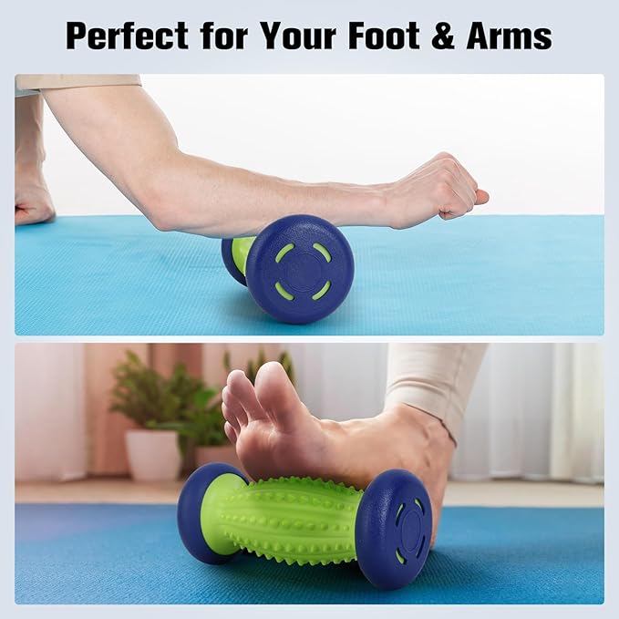 Massage Ball - 3 in 1 - with Foot Roller & Spiky Balls, Plantar Fasciitis Relief and Heel Spur Relief, Foot Roller Massage and Trigger Point Ball