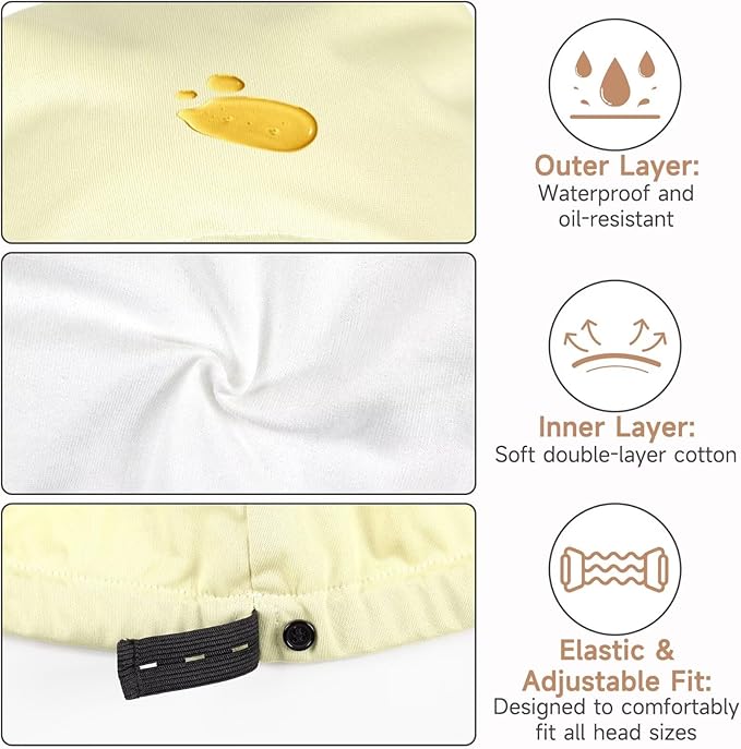 Castor Oil Pack Wrap Overnight Hair Wrap for Sleep Reusable Hair Cap Cover for Treatment of Thinning, Balding, Dry, and Damaged Hair (Oil Not Included)