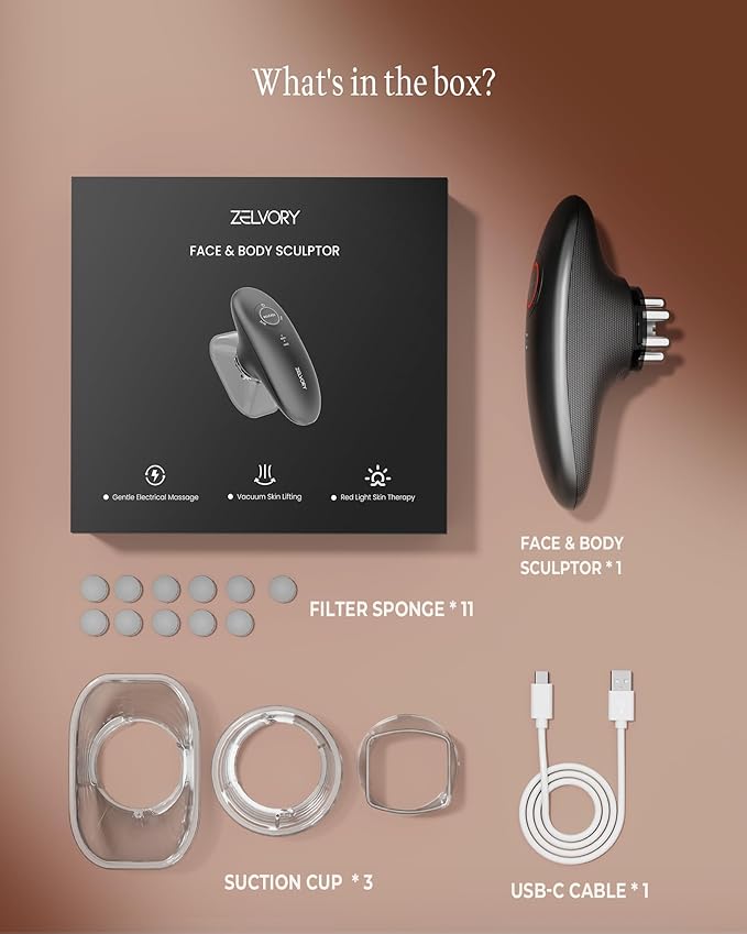3-in-1 Body Sculpting Machine for Cellulite Appearance, Electric Cellulite Massage Tool for Legs Belly Stomach Arms, Home Use Body Sculptor Device with 3 Cups for Skin Firming, Circulation