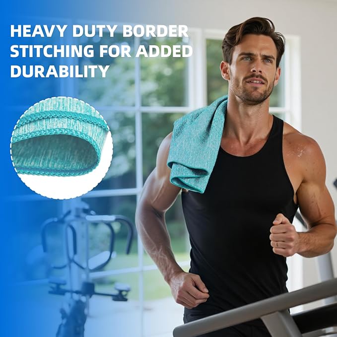 4 Pack Microfiber Towel Quick Dry Set - Super Absorbent Gym Towels Lightweight Hot Yoga Towel Fast Drying Travel Towels for Workout Sports Exercise-Home Gym Accessories for Men & Women