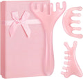3Pcs Scalp Massage Tool for Head Massager Tool Pink Resin Gua Sha Comb for Relaxation Christmas,Stocking Stuffs