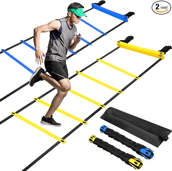 Sosation Agility Ladder 20 Feet Adjustable Rungs Speed Training Exercise Ladders with Carry Bag for Kids and Adults Soccer Football Boxing Footwork Sports Speed Agility Training