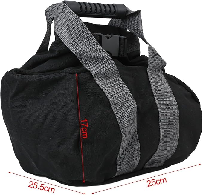 Adjustable Canvas Kettlebell Sandbag with Ergonomic Handle for Strength Training, Yoga, Home Gym and Outdoor Fitness, Empty Weightlifting Bag Supports 0-35 lb Fill for Travel or Portable Workout