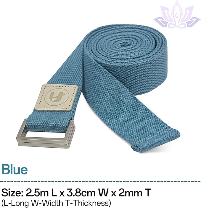 Yoga Straps 1.8M or 2.5M, Durable Cotton Yoga Straps for Stretching, Adjustable Yoga Belt Strap for Yoga, Dance, Gym Workouts
