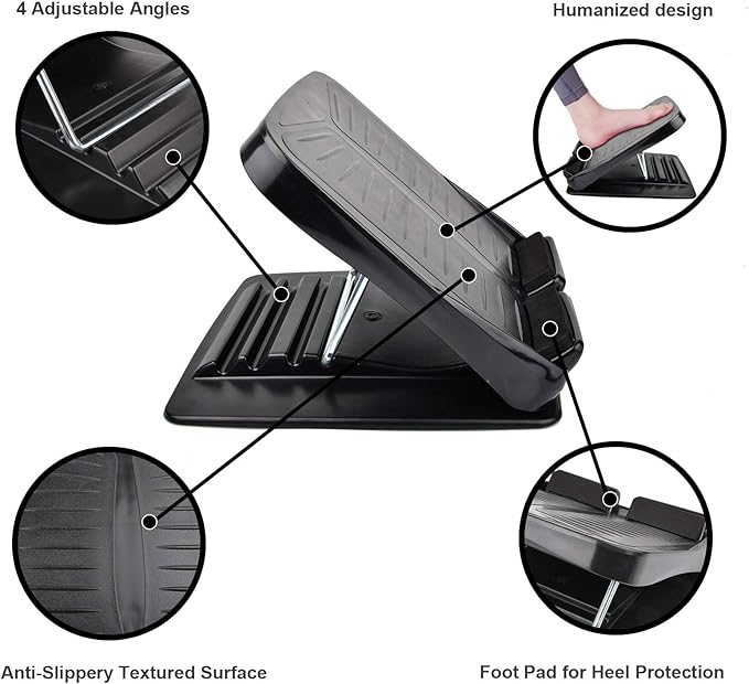Slant Board, Calf Stretcher Ankle and Foot Incline Board for Stretching Tight Calves or Plantar Fasciitis Adjustable 4 Level (330 lb Capacity), Strength Training Equipment Leg Machines